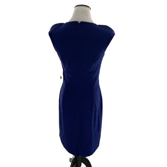 Laundry By Design Sheath Dress Women Size 6 Pleated Rhinestones Capped Sleeves - Picture 3 of 8